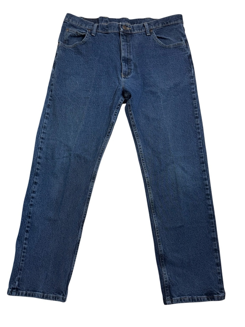 Wrangler Premium Straight Leg Stretch Jeans Mens 38x30 Blue Denim 1 of 2